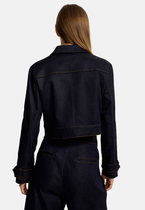 Jacket Cropped in leichter Baumwolle | Navy