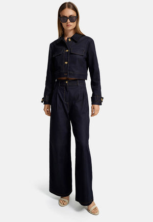 Jacket Cropped in leichter Baumwolle | Navy