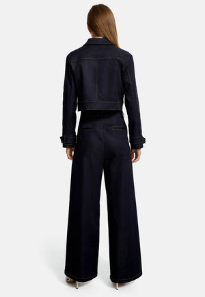 Jacket Cropped in leichter Baumwolle | Navy