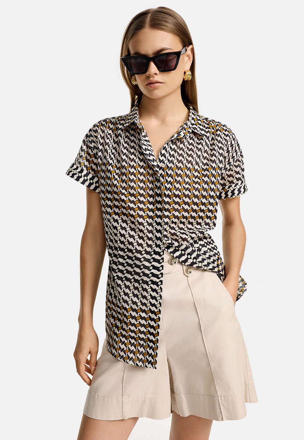 Bluse Kurzarm in Organic Cotton | Summer Dots