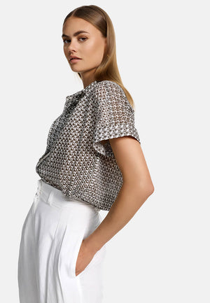 Bluse Kurzarm in Organic Cotton | Geo Flow