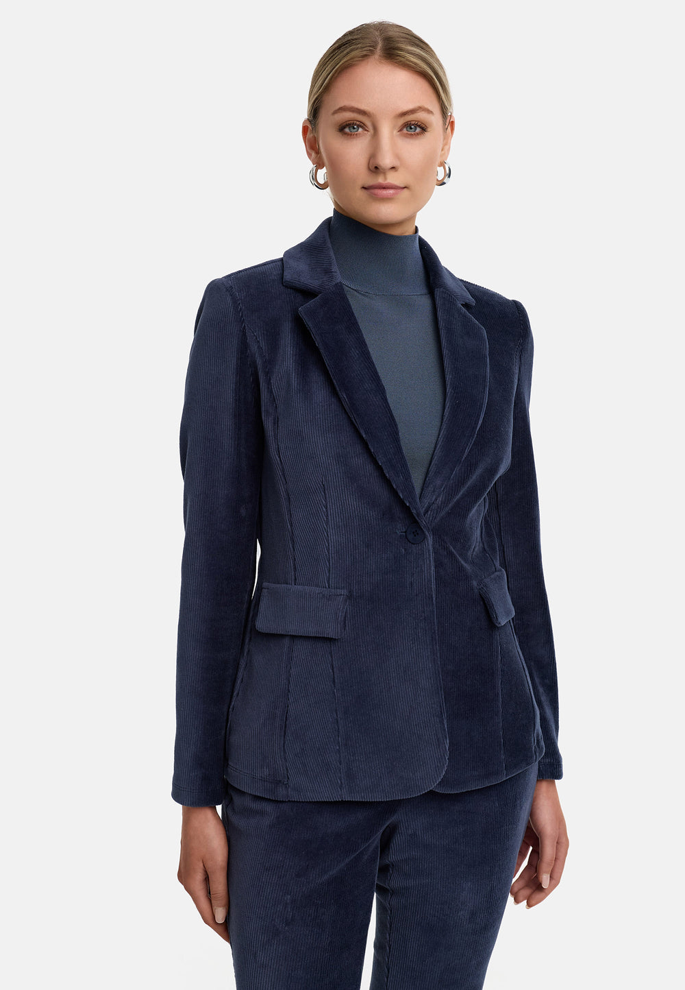 Blazer in Jersey Cord | Retro Blue