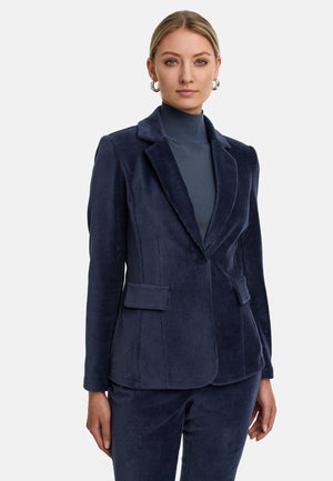 Blazer in Jersey Cord | Retro Blue