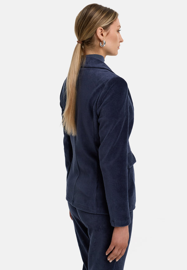 Blazer in Jersey Cord | Retro Blue