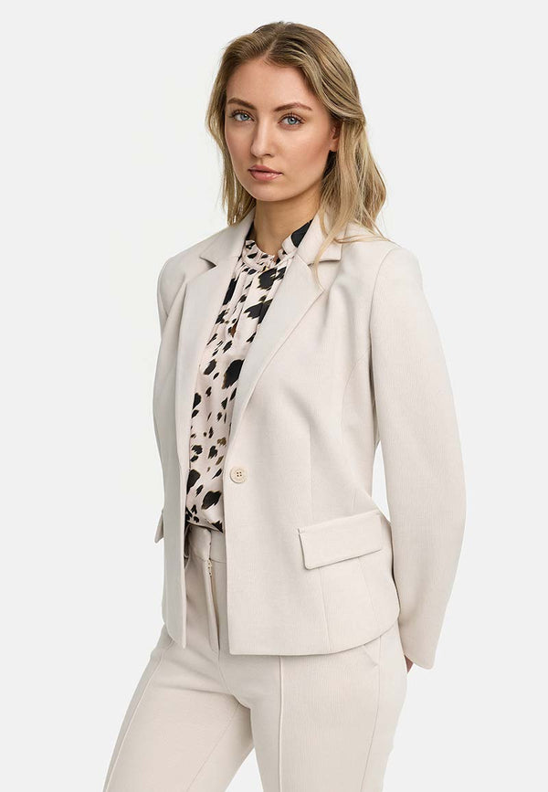Blazer in Rib-Heavy-Jersey | Creme