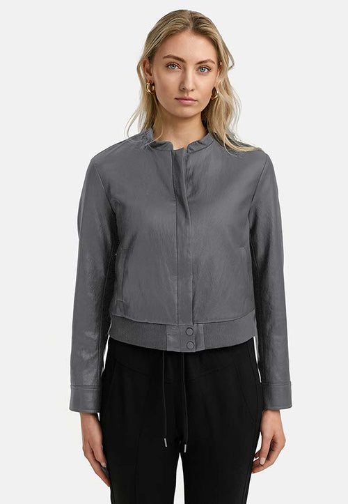 Pilotenjacke in veganem Leder | Graphit