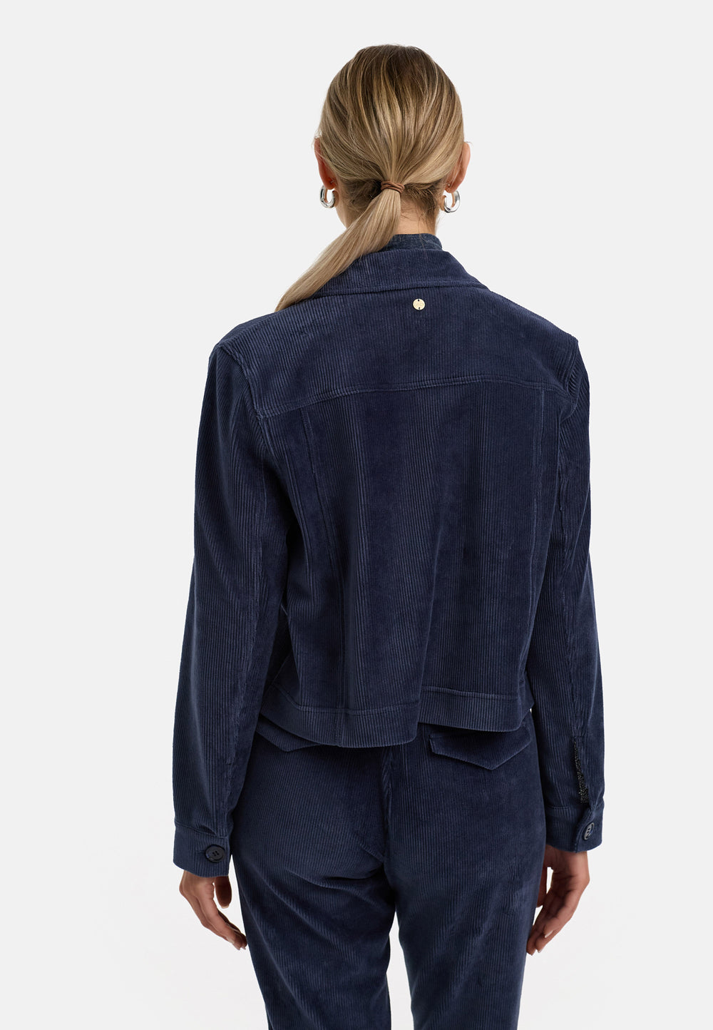 Kurzjacke in Jersey Cord | Retro Blue