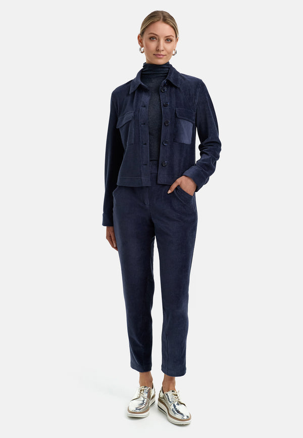 Kurzjacke in Jersey Cord | Retro Blue