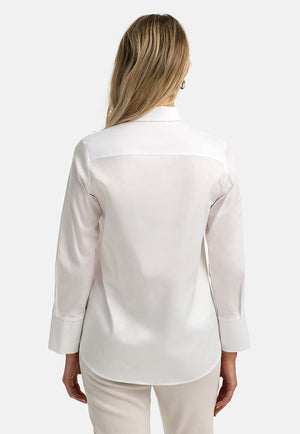 Bluse in feinem Baumwollstretch | White