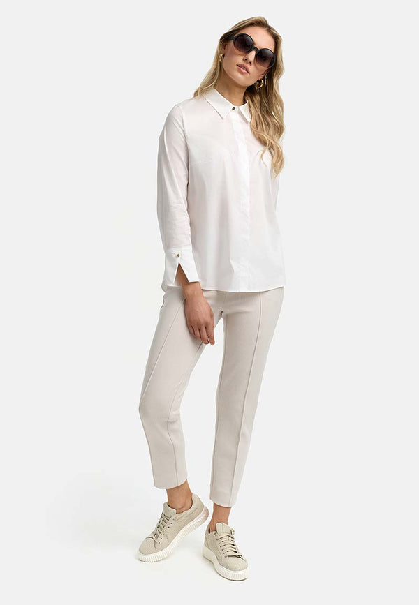Bluse in feinem Baumwollstretch | White