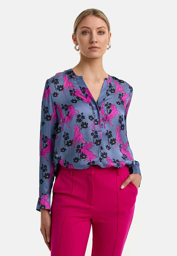 Bluse in Viskose Satin | Pink Pony