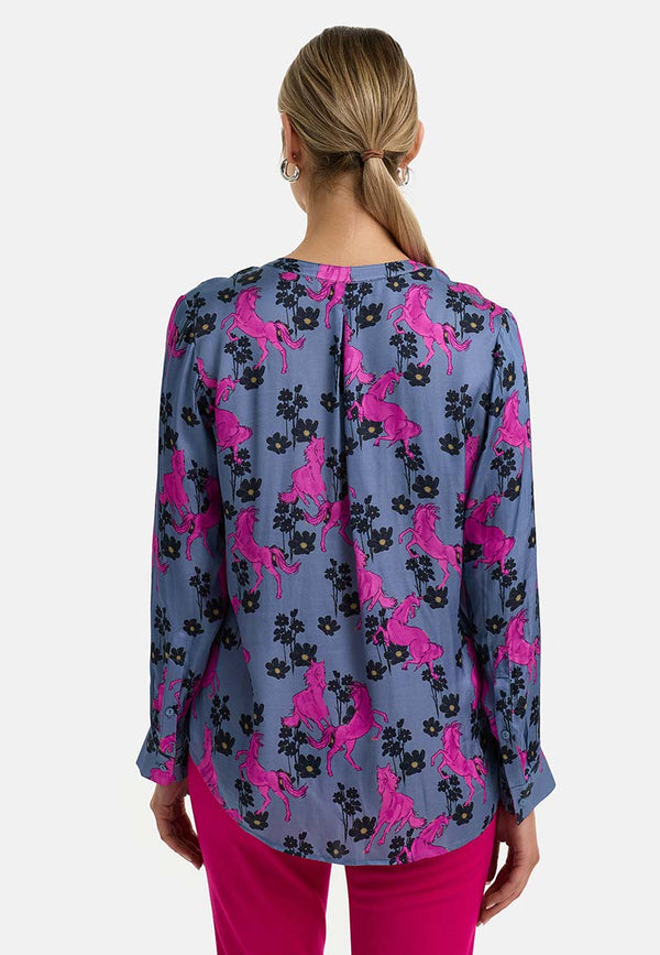 Bluse in Viskose Satin | Pink Pony