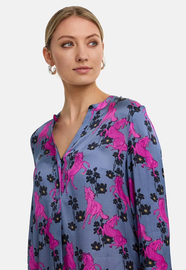 Bluse in Viskose Satin | Pink Pony
