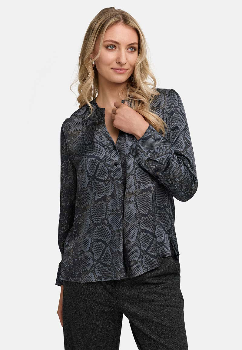 Bluse in Viskose Satin | Snake