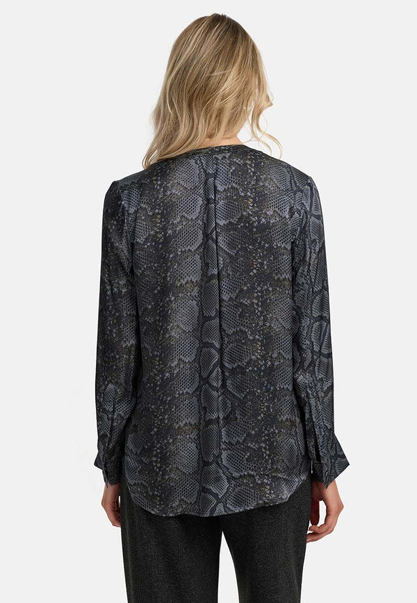 Bluse in Viskose Satin | Snake