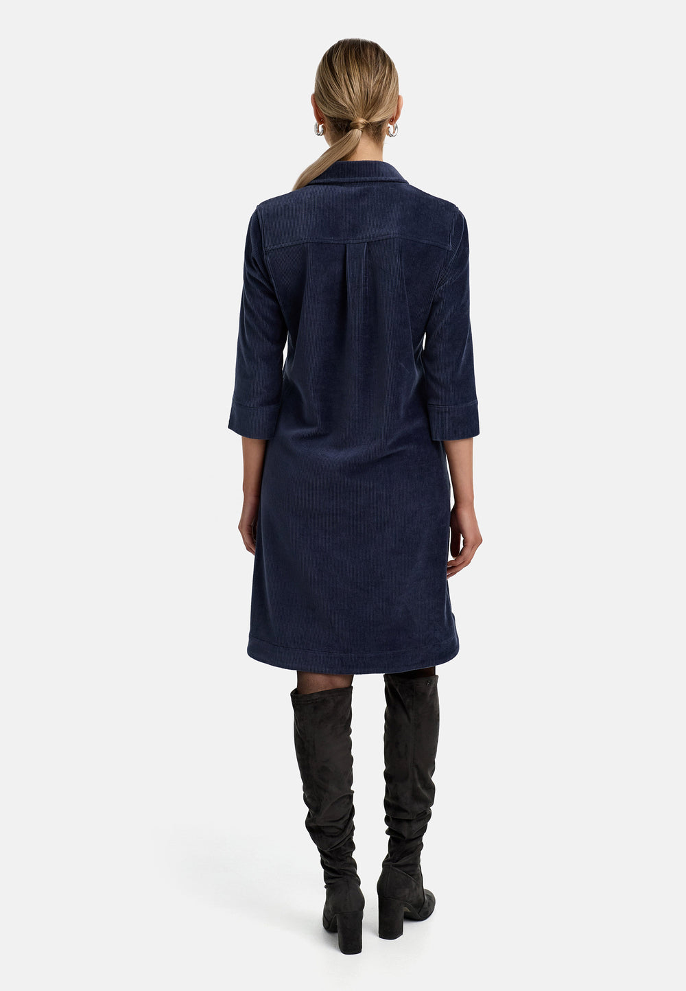 Kleid in Jersey Cord | Retro Blue