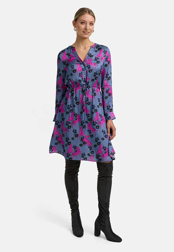 Kleid in Viskose Satin | Pink Pony