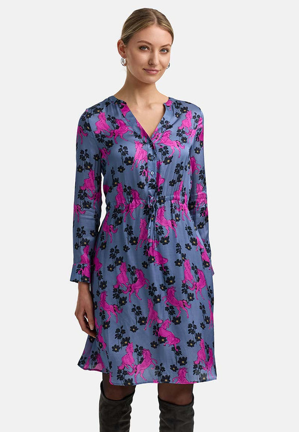 Kleid in Viskose Satin | Pink Pony