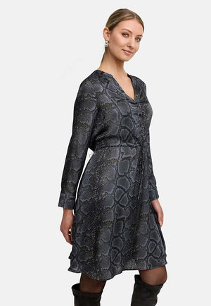 Dress in viscose satin | Snake