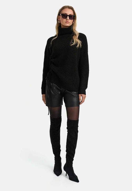 Shorts in veganem Leder | Black