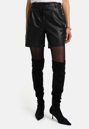 Shorts in veganem Leder | Black