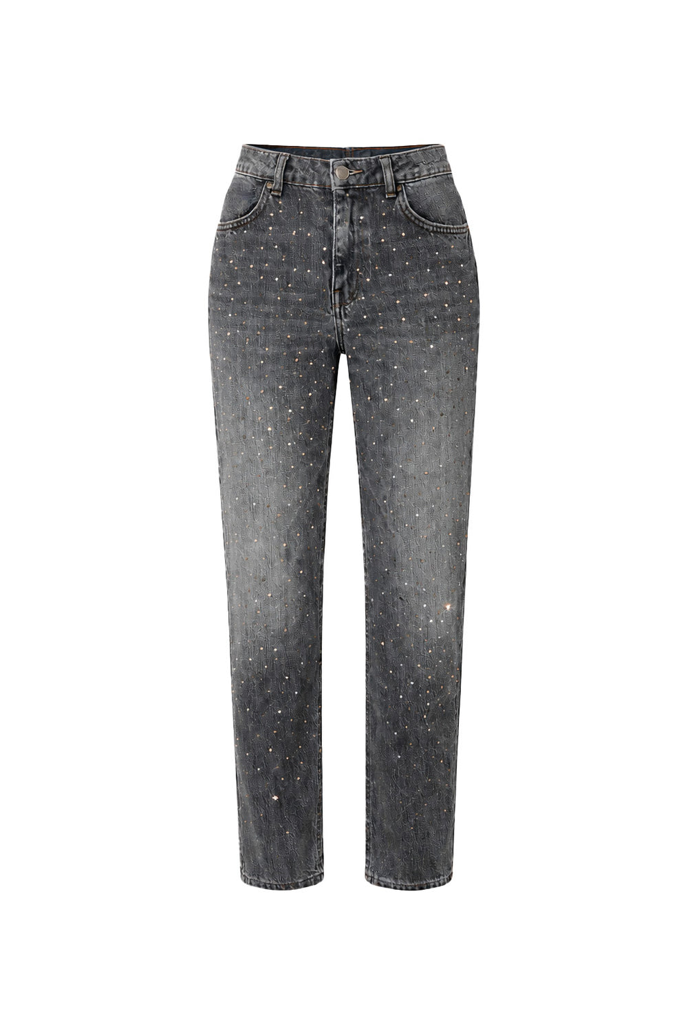 Denimhose mit Glitzerapplikation