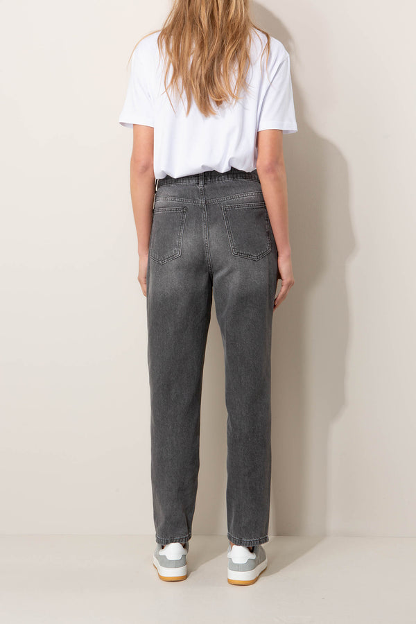 Denimhose mit Glitzerapplikation