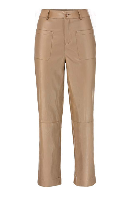 Hose in veganem Leder | Taupe