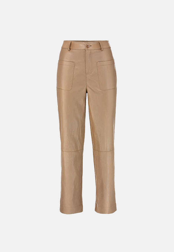 Hose in veganem Leder | Taupe