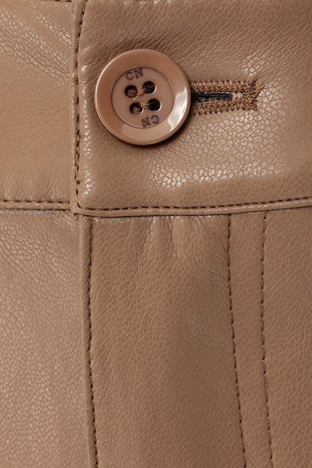 Hose in veganem Leder | Taupe