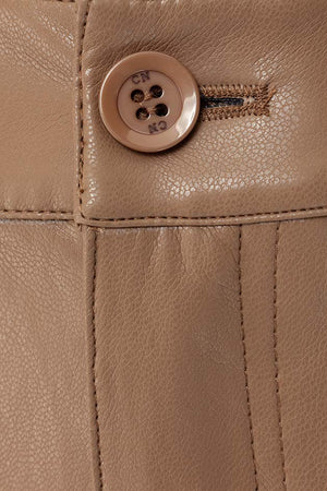 Hose in veganem Leder | Taupe