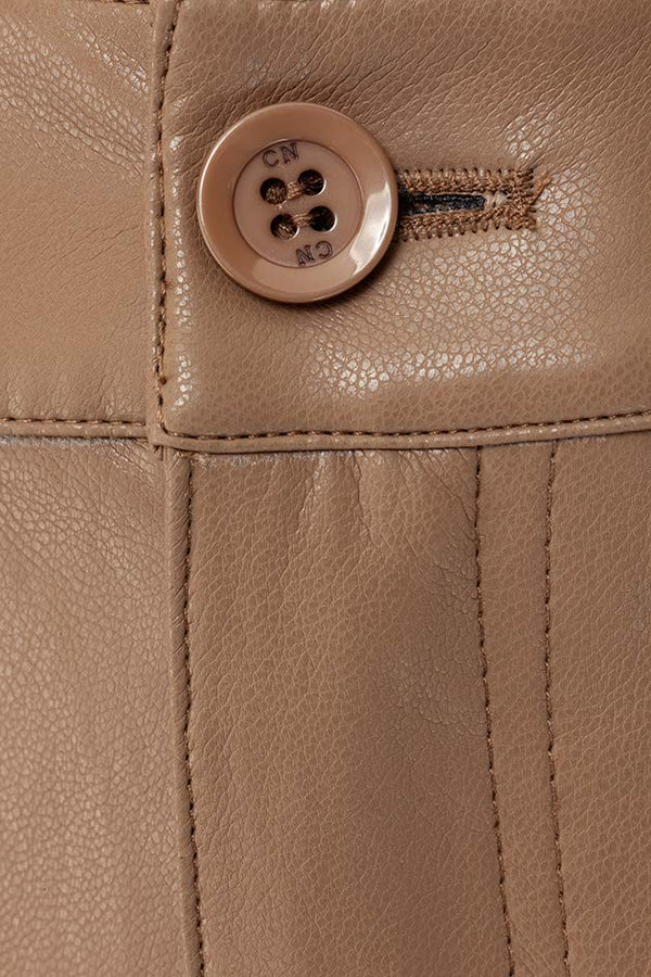 Hose in veganem Leder | Taupe