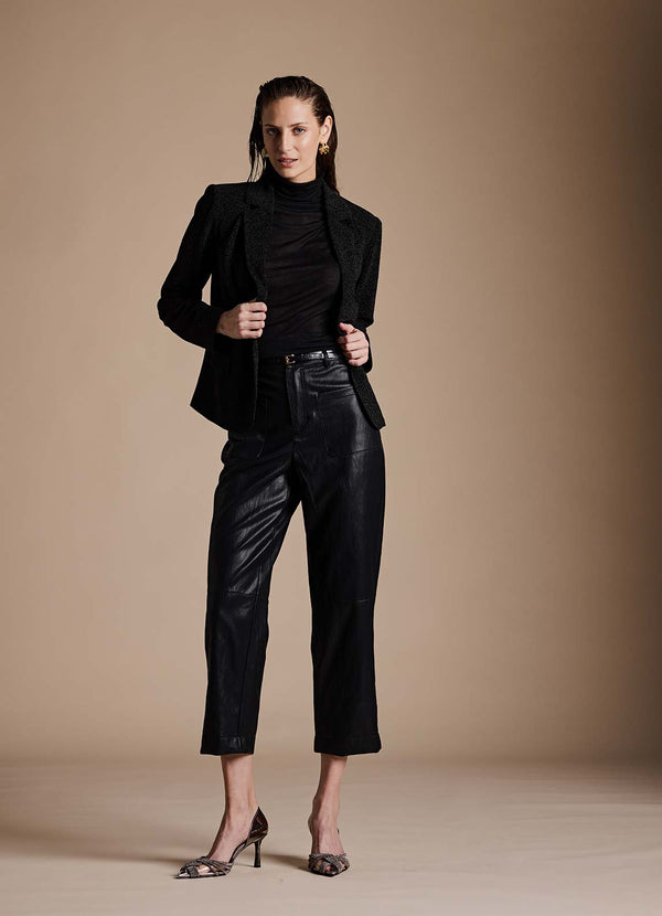 Hose in veganem Leder | Black