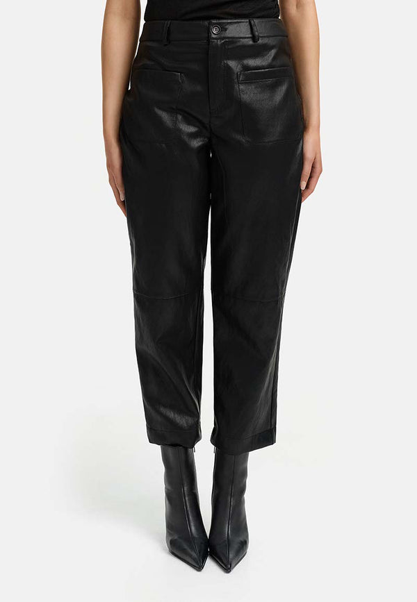Hose in veganem Leder | Black