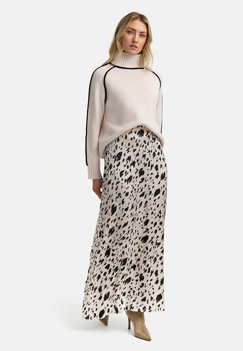 Maxirock in Viskose Satin | Snow Leo