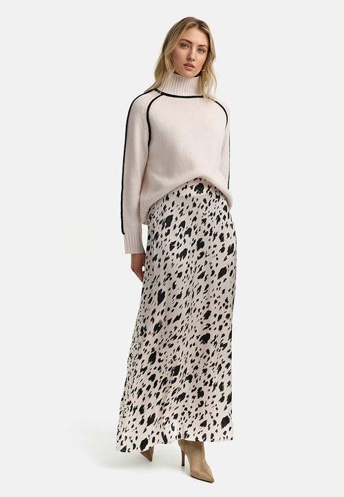 Maxirock in Viskose Satin | Snow Leo