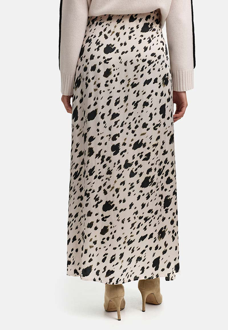 Maxirock in Viskose Satin | Snow Leo