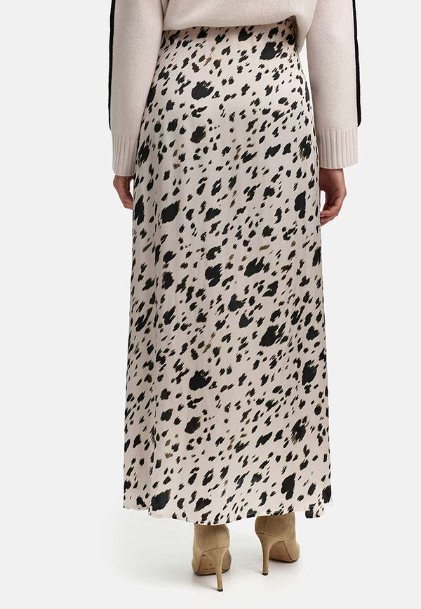 Maxirock in Viskose Satin | Snow Leo