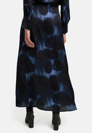Maxirock in Viskose Satin | Blue Shadows