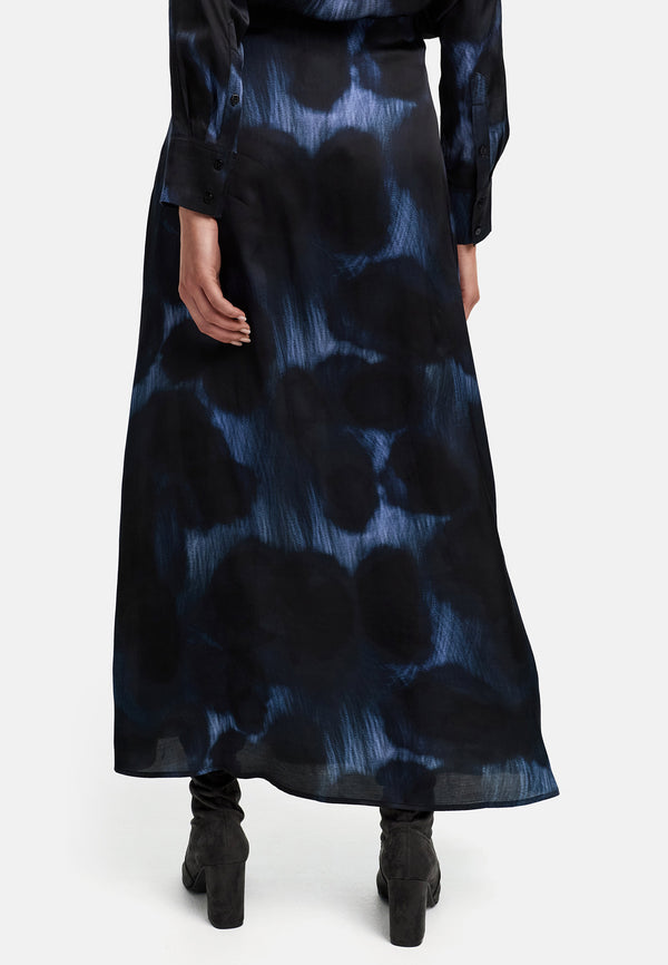 Maxirock in Viskose Satin | Blue Shadows