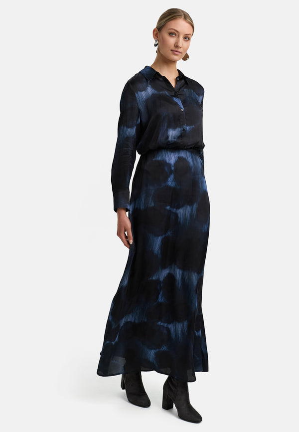 Maxirock in Viskose Satin | Blue Shadows