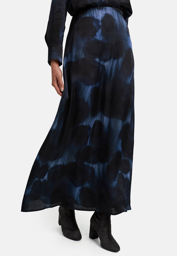 Maxirock in Viskose Satin | Blue Shadows
