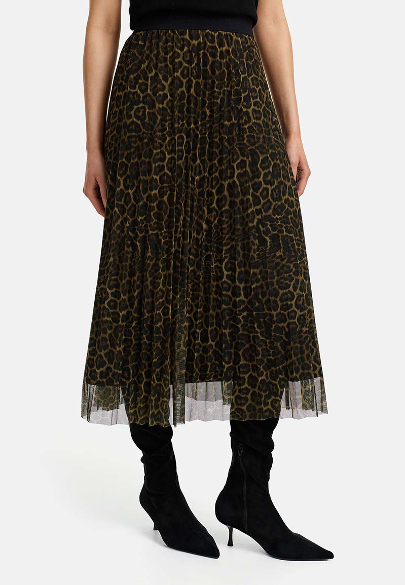 Plissierter Midirock in Mesh | Leo