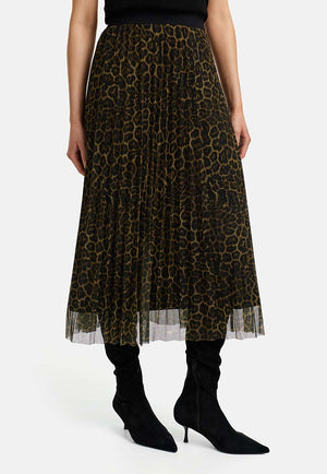 Plissierter Midirock in Mesh | Leo