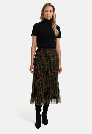 Plissierter Midirock in Mesh | Leo