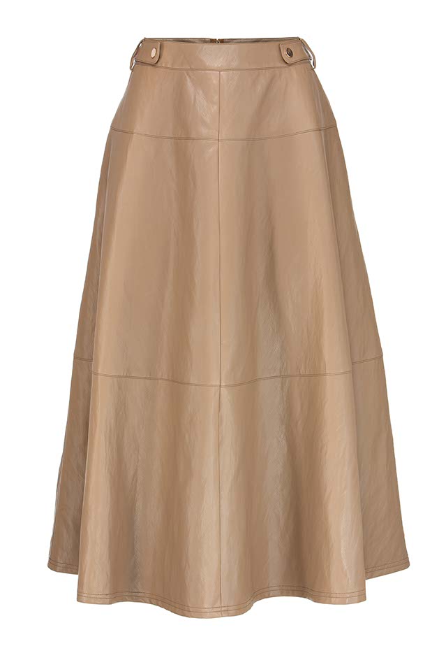 Rock in veganem Leder | Taupe