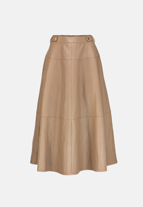 Rock in veganem Leder | Taupe