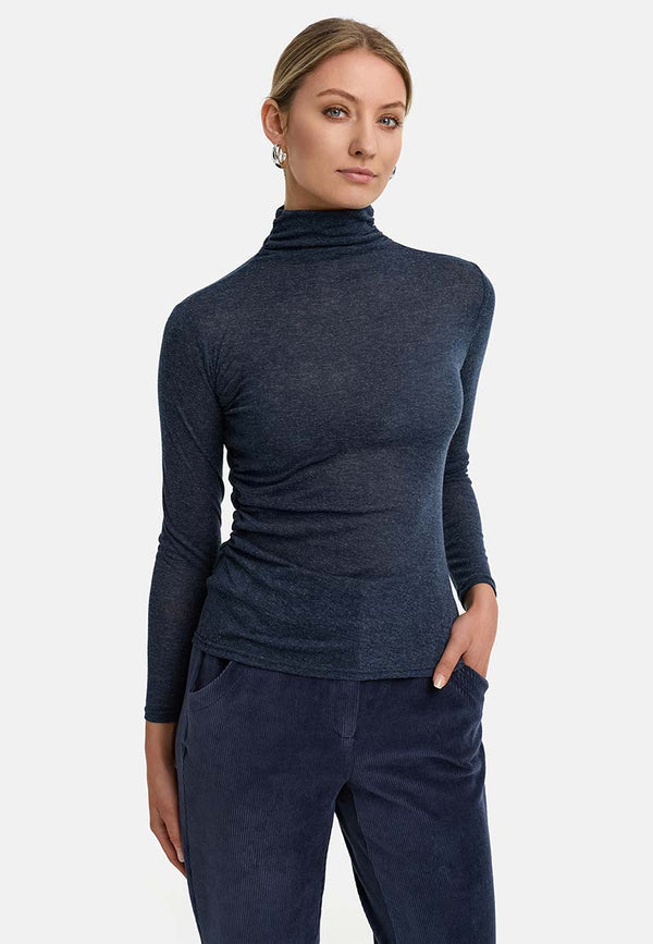 Langarmshirt aus Lyocell-Jersey | Retro Blue