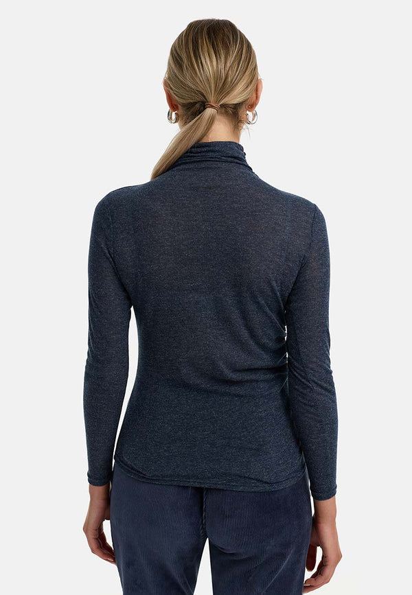 Langarmshirt aus Lyocell-Jersey | Retro Blue