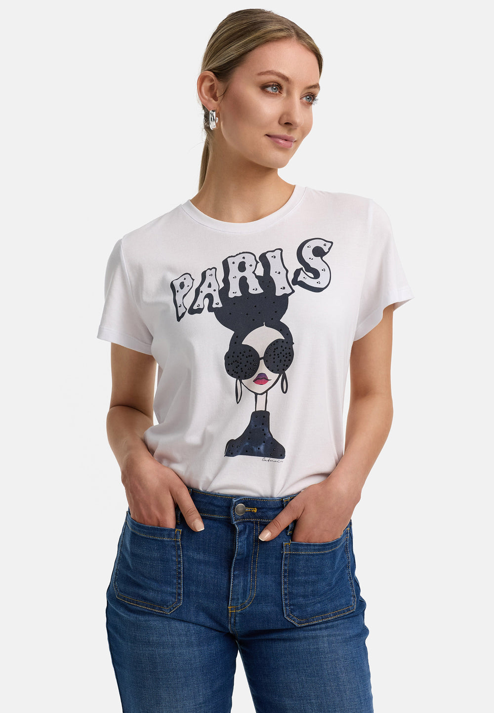 T-Shirt mit Placementprint | Paris Girl